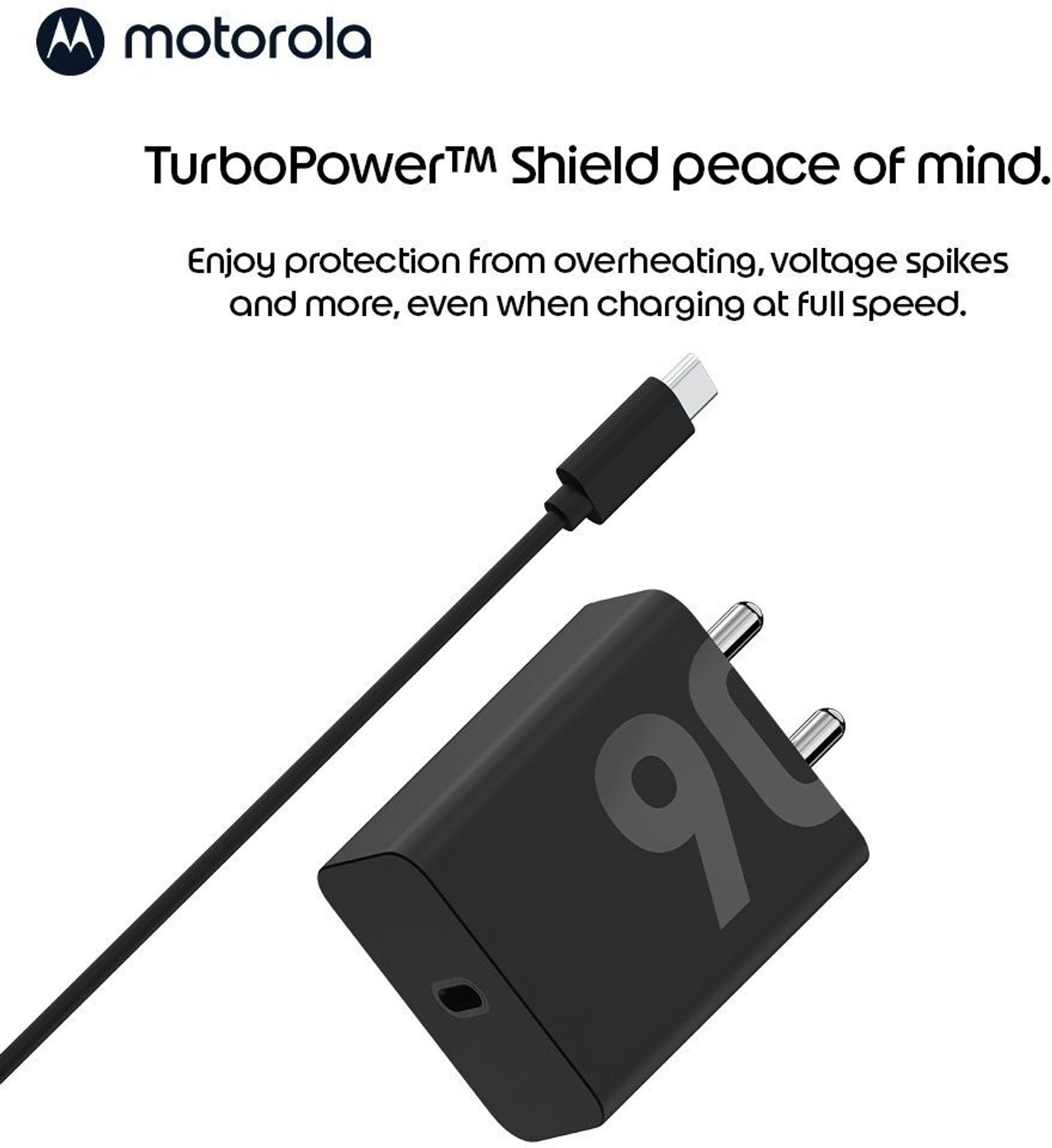 Image of MOTOROLA 90 W GaN 6.5 A Single Port Mobile Charger with Detachable Cable