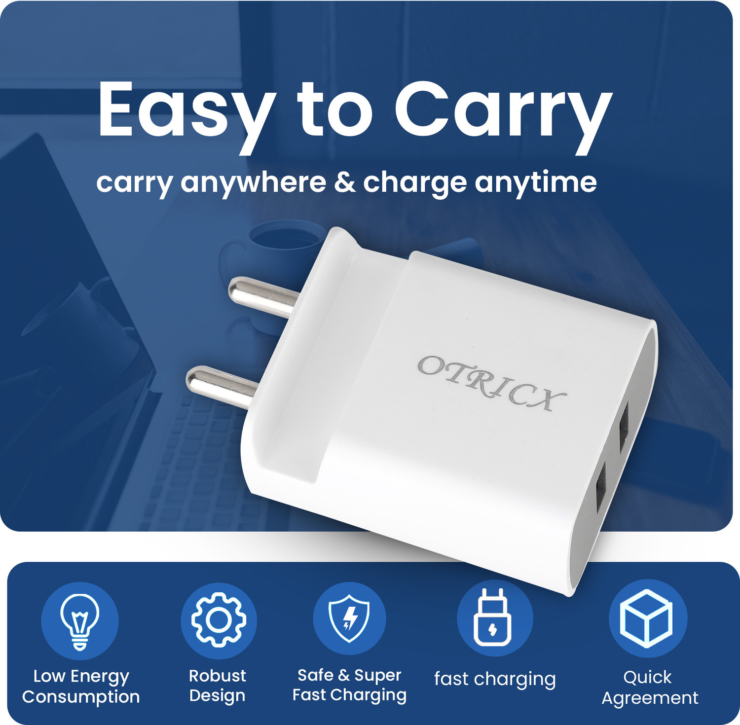 Image of otricx 15 W Quick Charge 3.6 A Wall Charger for Mobile