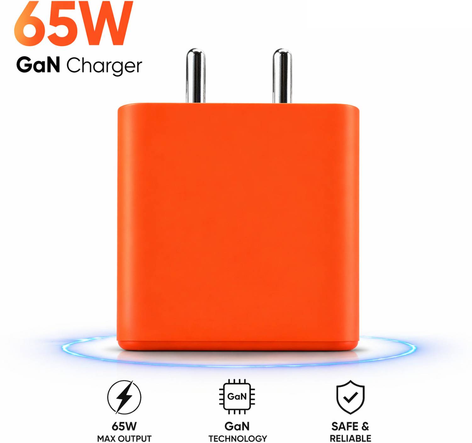 ULTRADART 65 W GaN 6.5 A Wall Charger for Mobile (Orange)