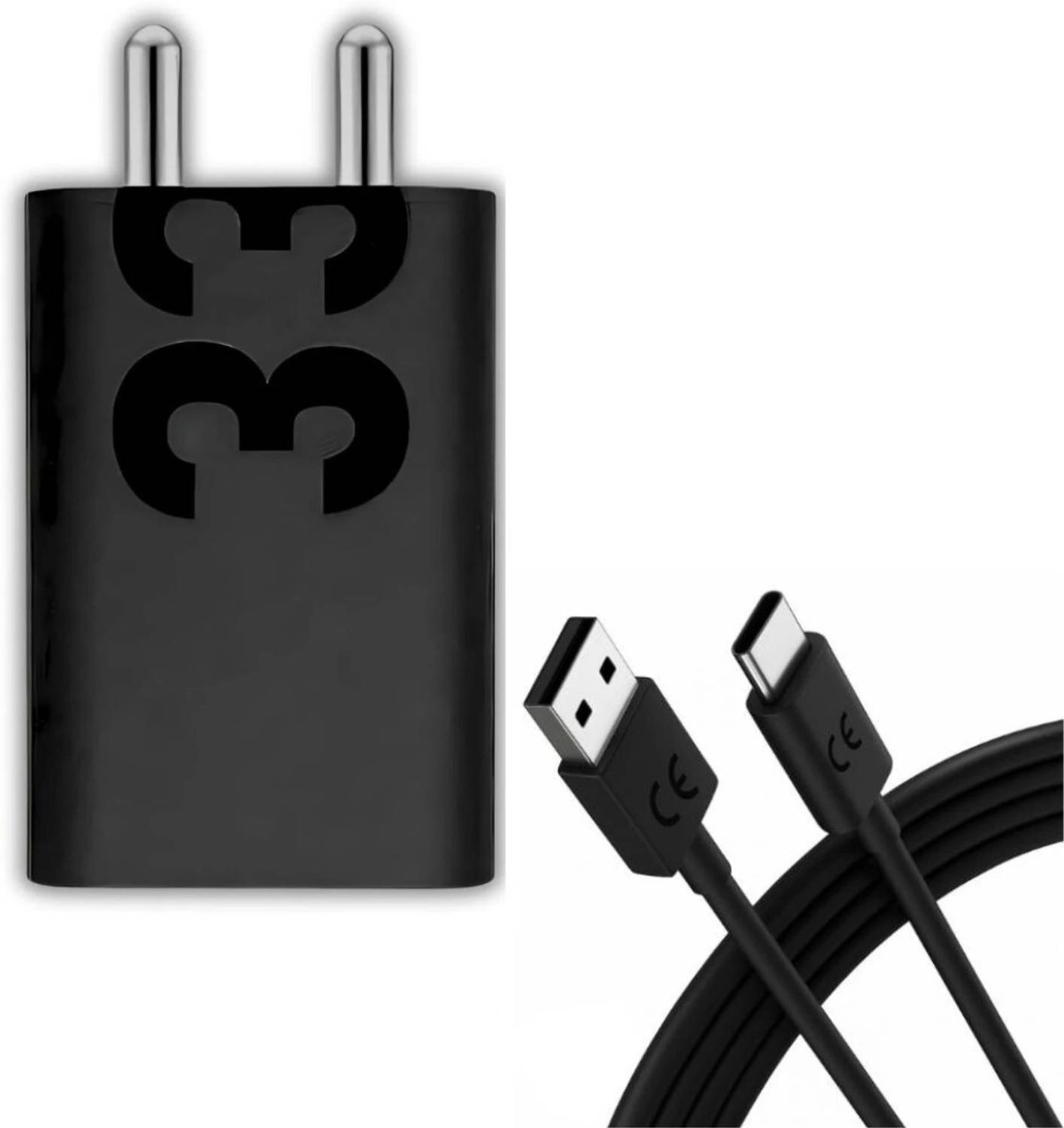 TECHWAQE 33 W TurboPower 2.0 3 A Wall Charger for Mobile with Detachable Cable