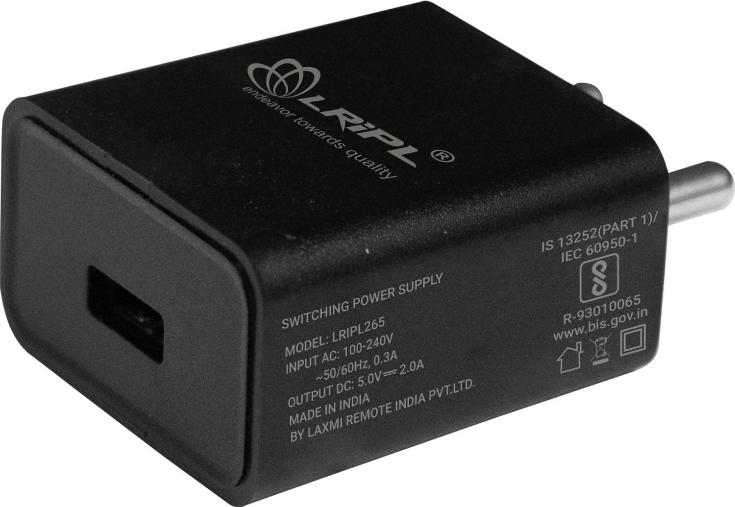 LRIPL 10 W 2 A Wall Charger for Mobile with Detachable Cable