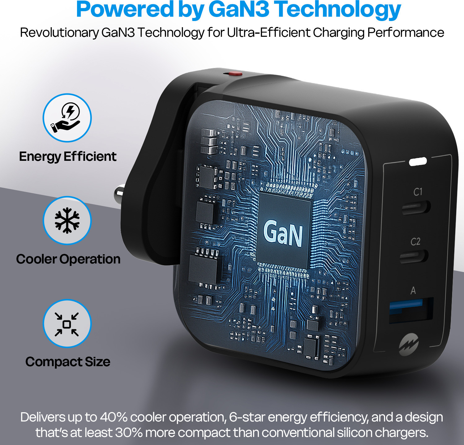 Image of AMKETTE 67 W GaN 3.25 A Wall Charger for Mobile