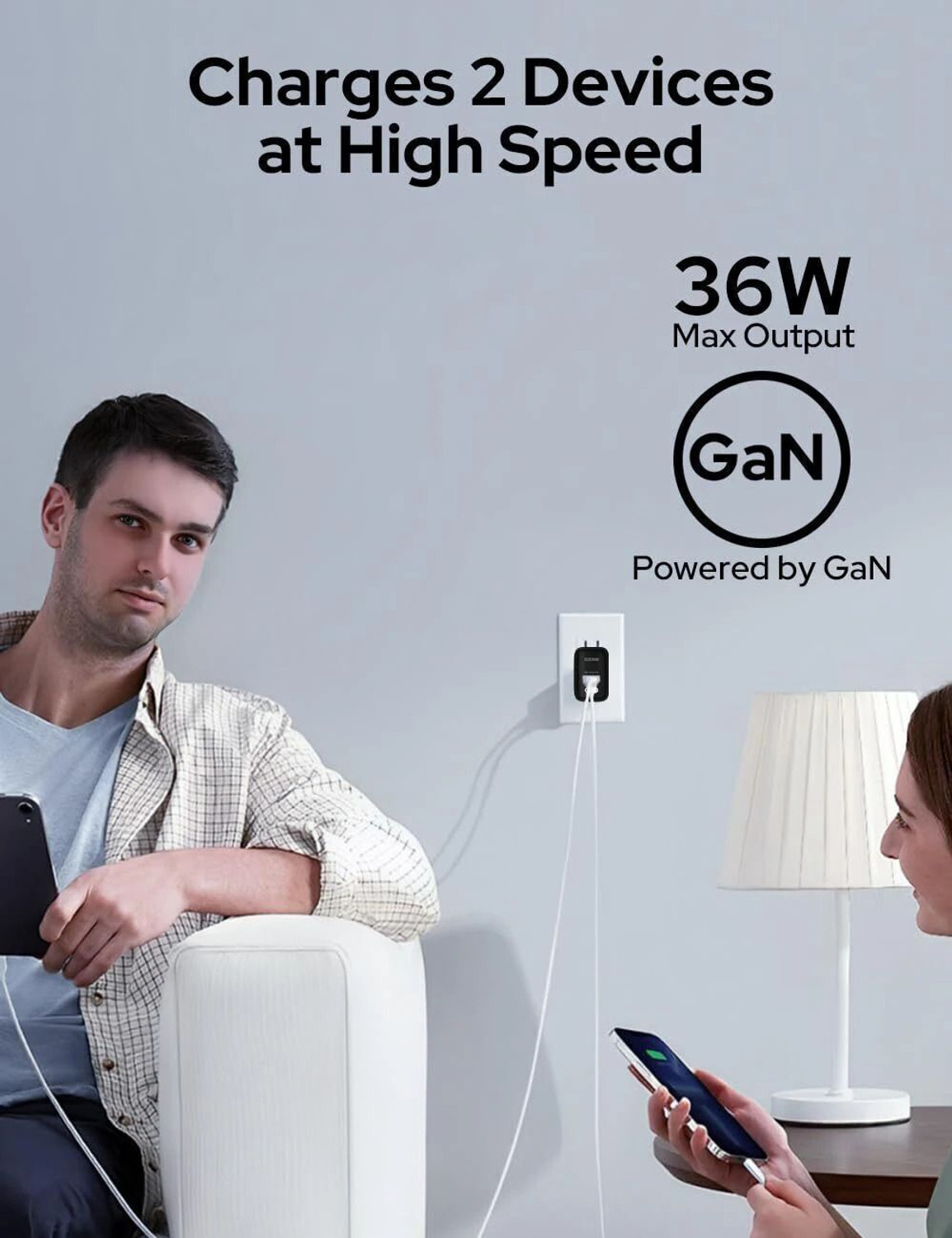 Image of Costar 36 W GaN 0.8 A Dual Port Mobile Charger