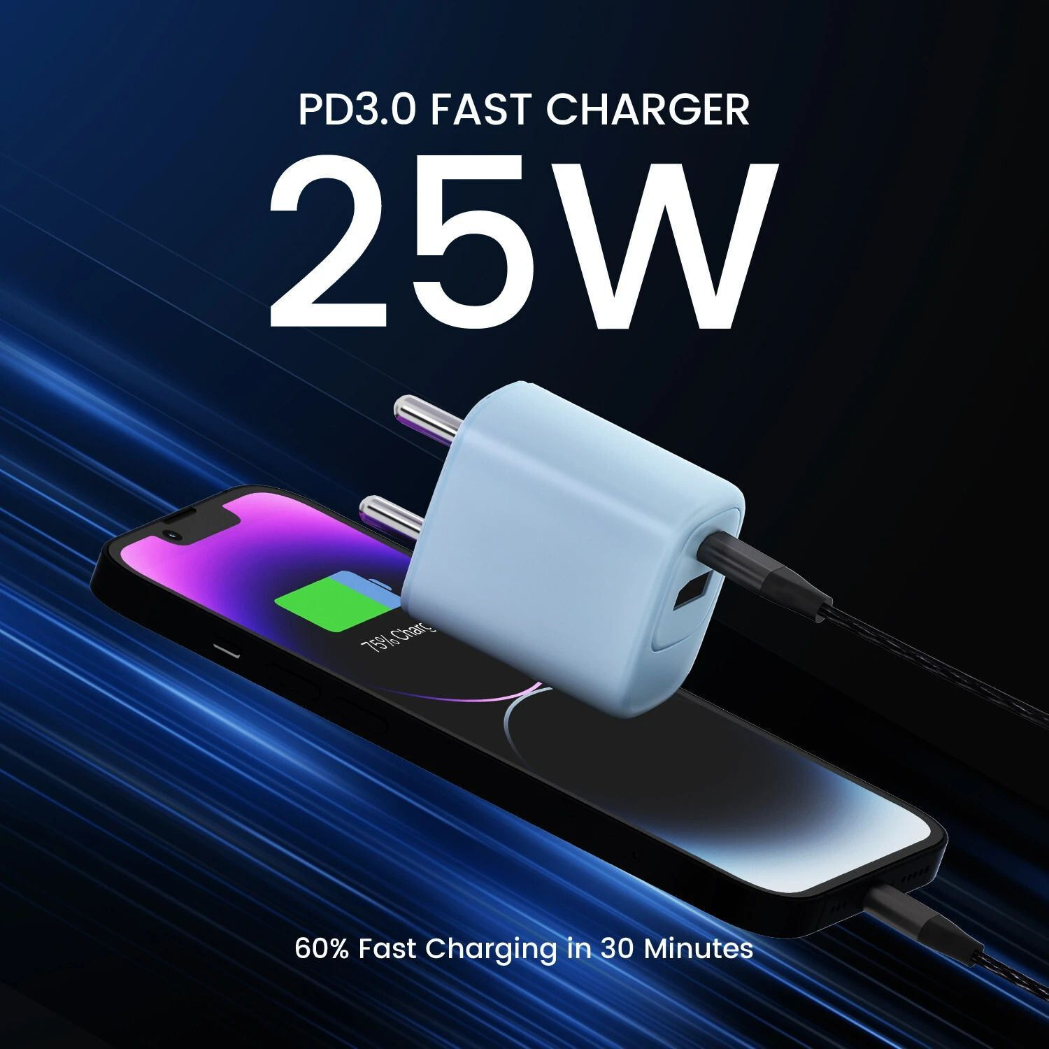 Image of DeperAI 25 W GaN 2 A Dual Port Mobile Charger