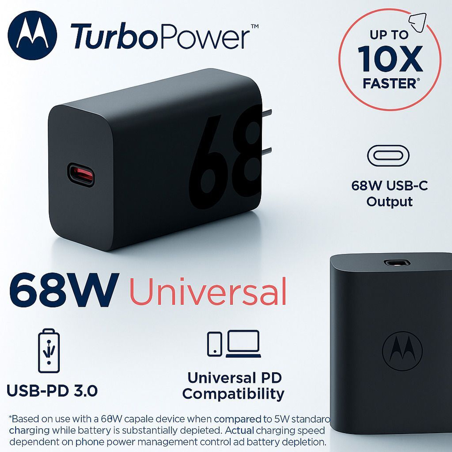 Image of revoltix 68 W TurboPower 3.0 5 A Wall Charger for Mobile with Detachable Cable