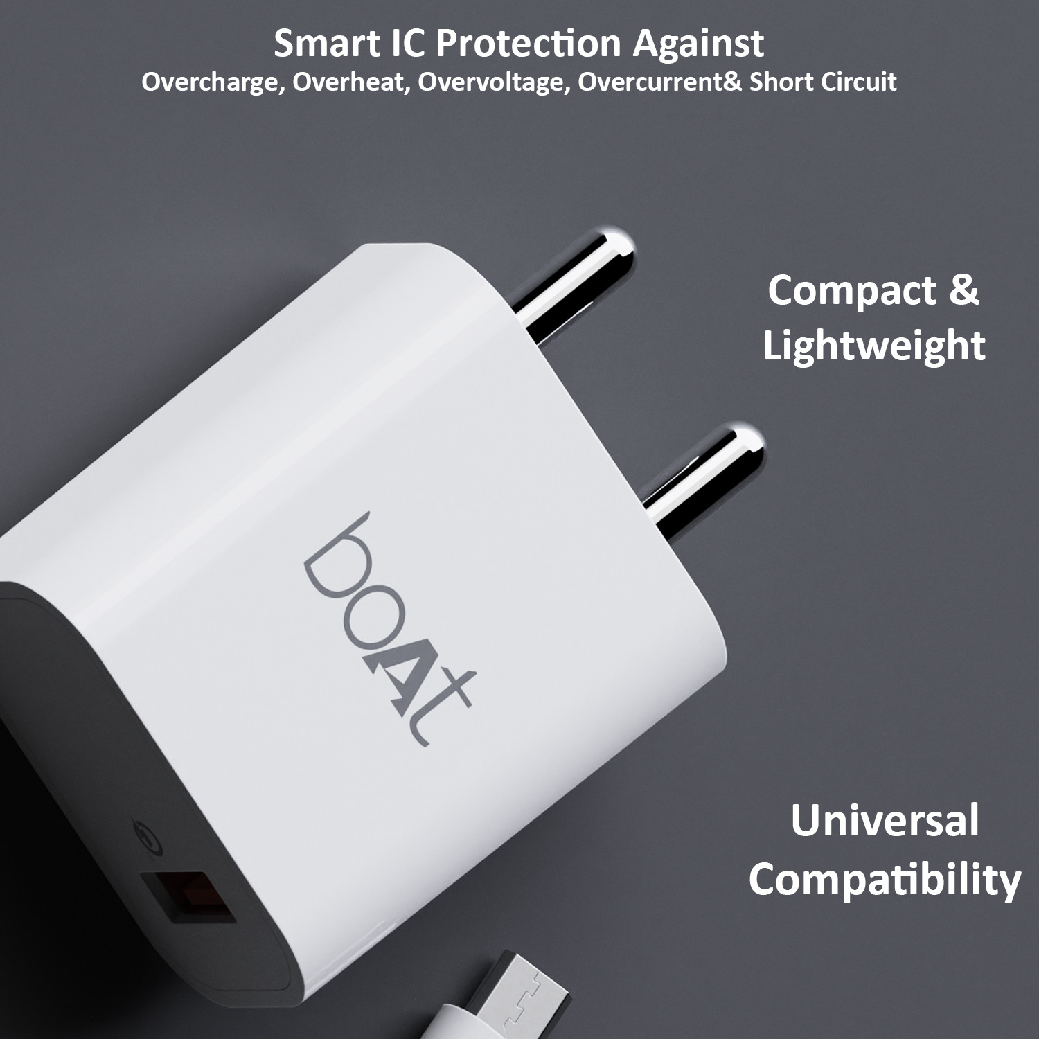 Image of boAt 18 W Quick Charge 3 A Wall Charger for Mobile
