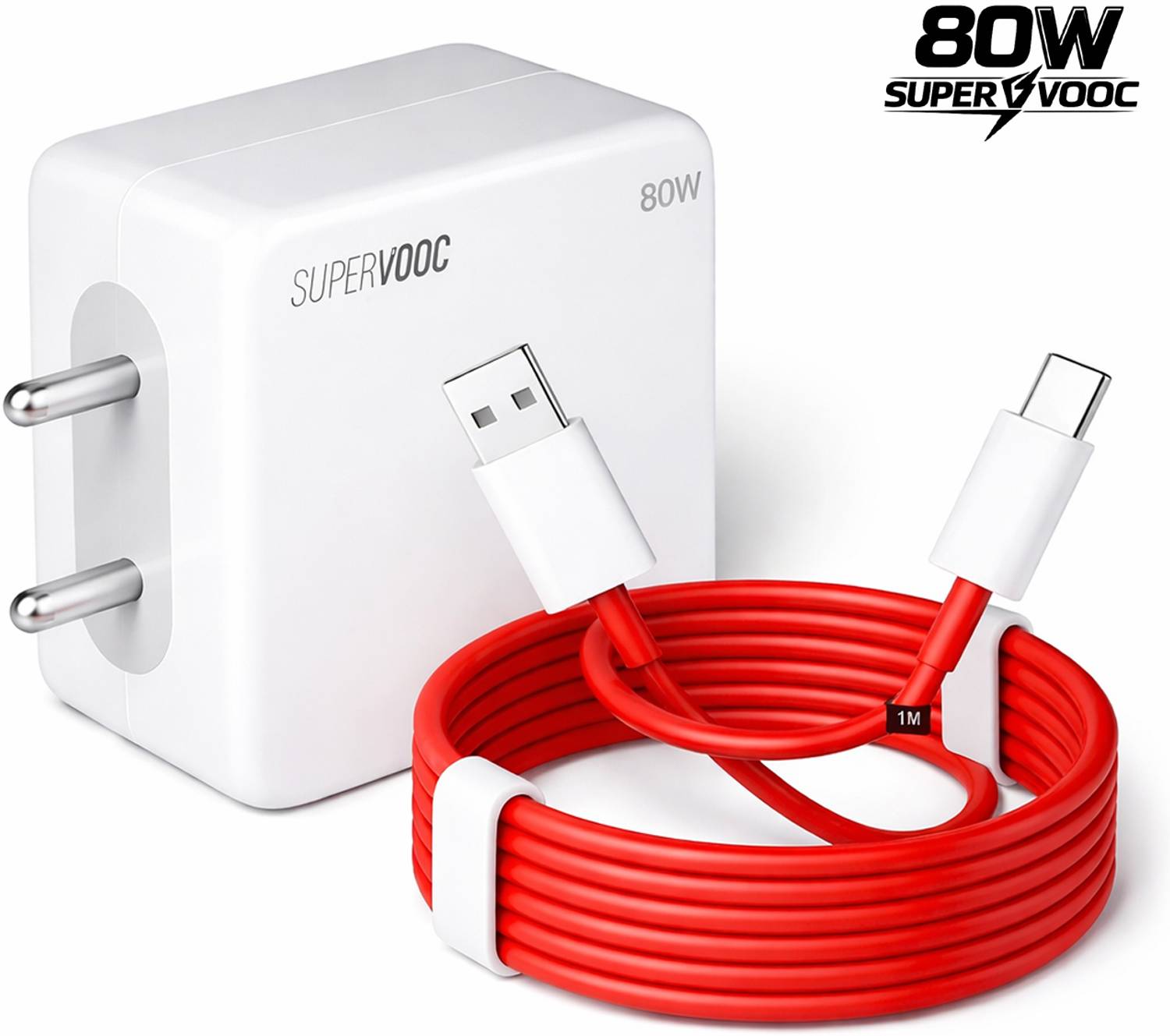 RVAT 80 W SuperVOOC 7 A Wall Charger for Mobile with Detachable Cable
