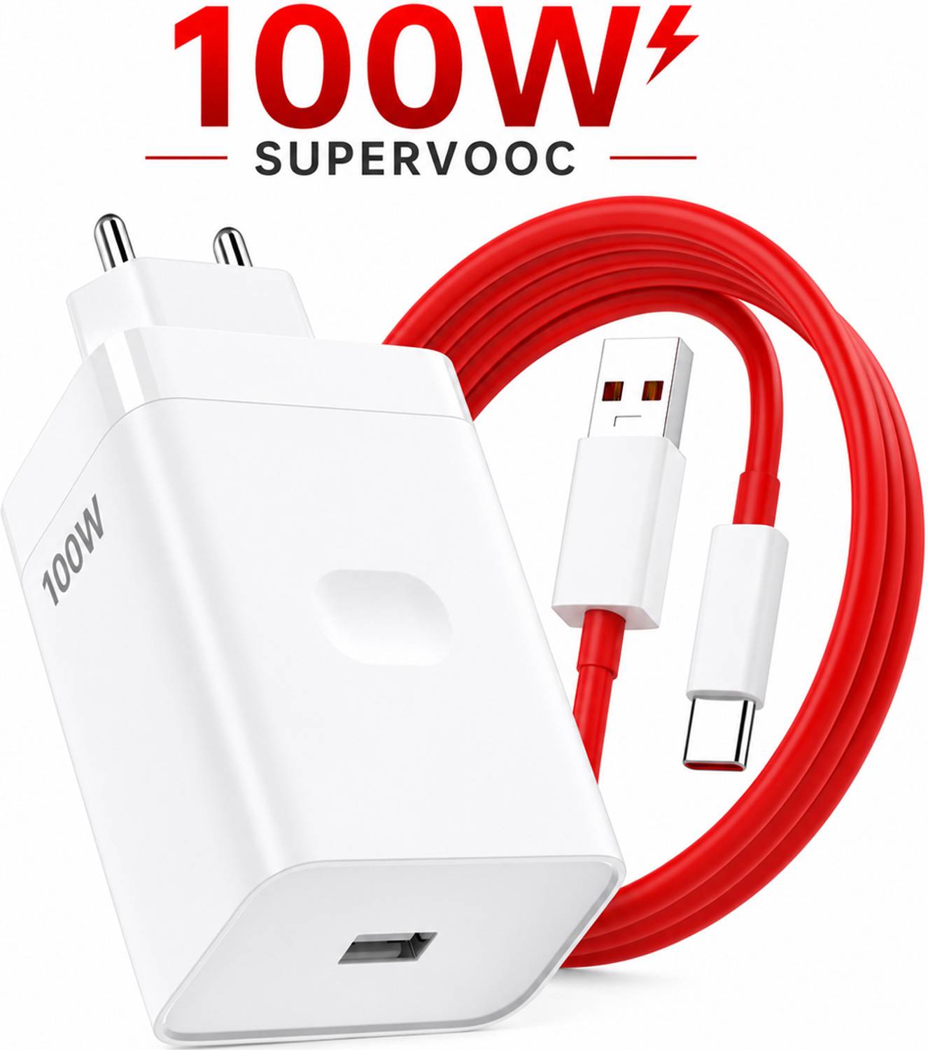SB 100 W SuperVOOC 9 A Wall Charger for Mobile with Detachable Cable