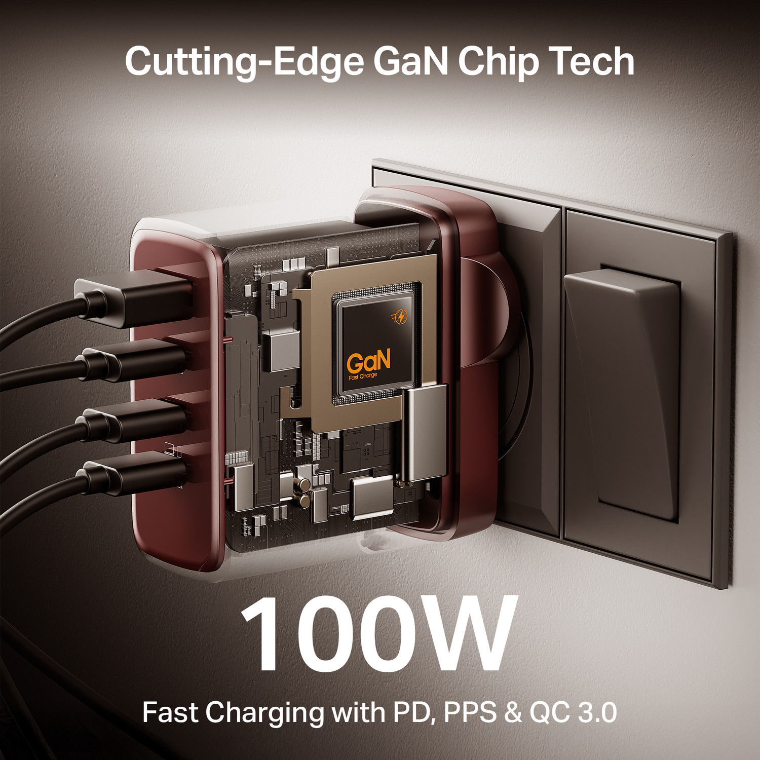 Image of boAt 100 W GaN 3 A Wall Charger for Mobile