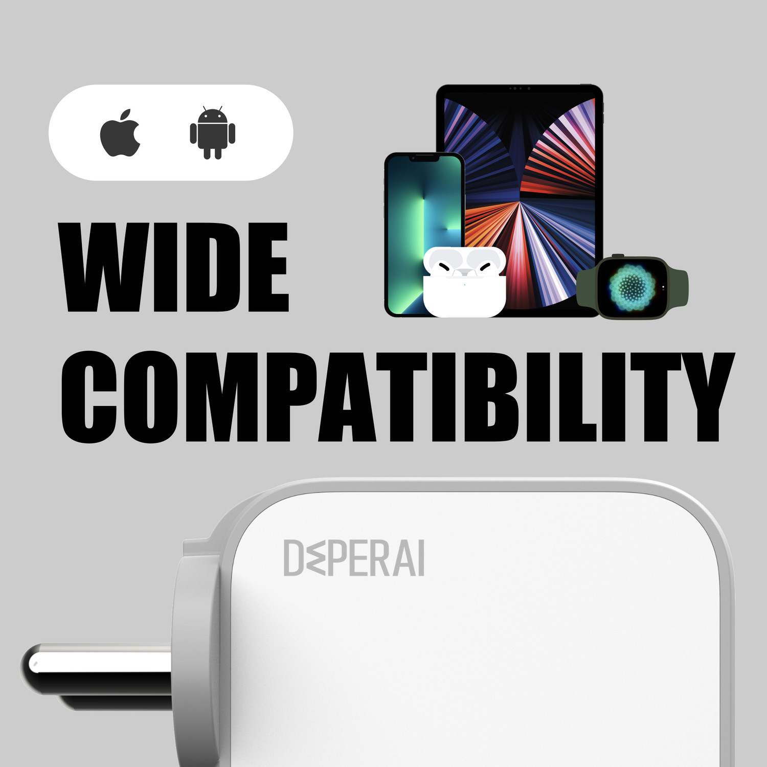 Image of DeperAI 35 W GaN 3 A Dual Port Mobile Charger