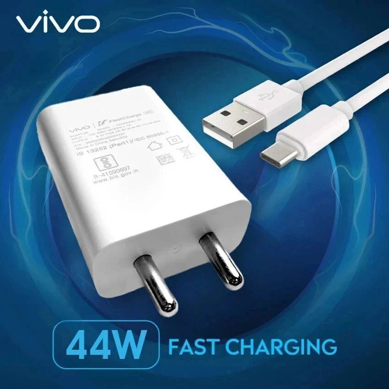 vivo 44W SuperVOOC 4A Wall Charger with Detachable Cable - Image 1