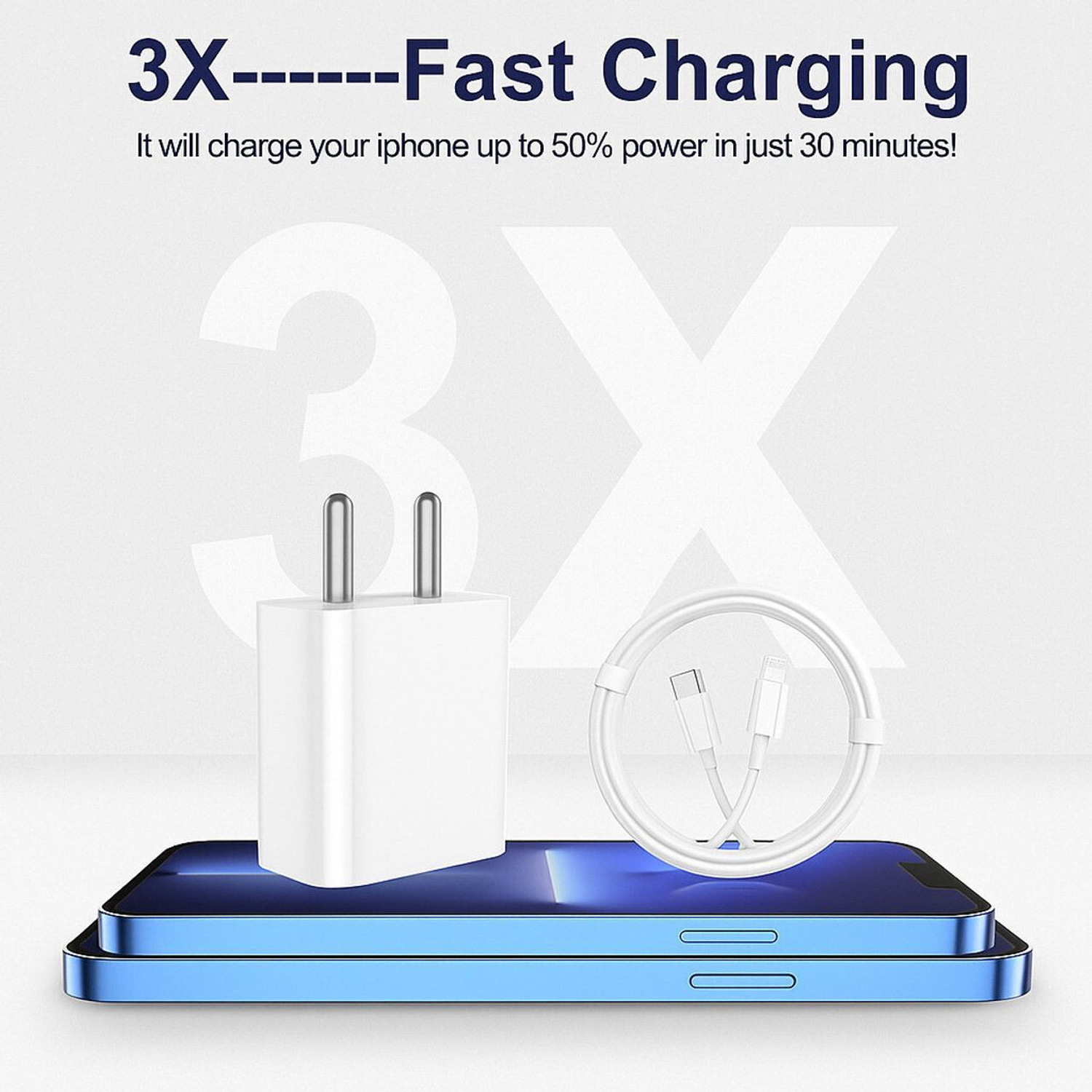Image of Amozkart 20 W PD 2 A Wall Charger for Mobile with Detachable Cable