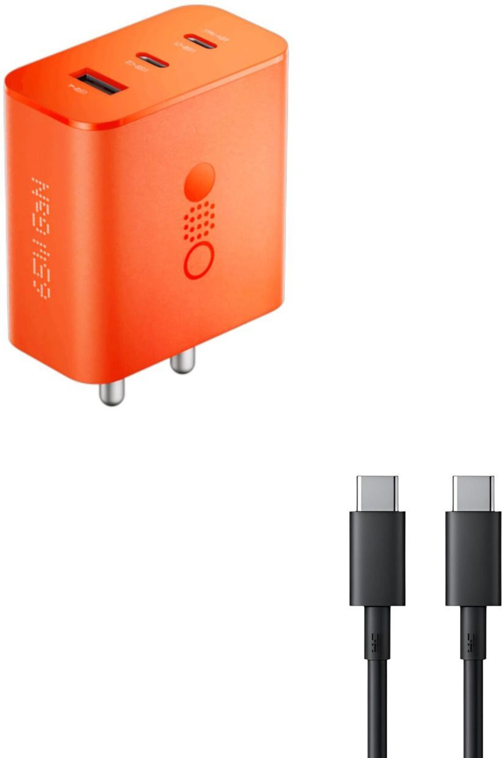 Image of GaN Charger 65 W GaN 3 A 3 Port Mobile Charger with Detachable Cable