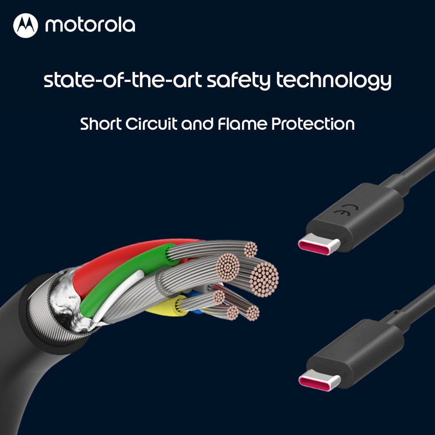Image of MOTOROLA 68 W GaN 6.5 A Single Port Mobile Charger with Detachable Cable