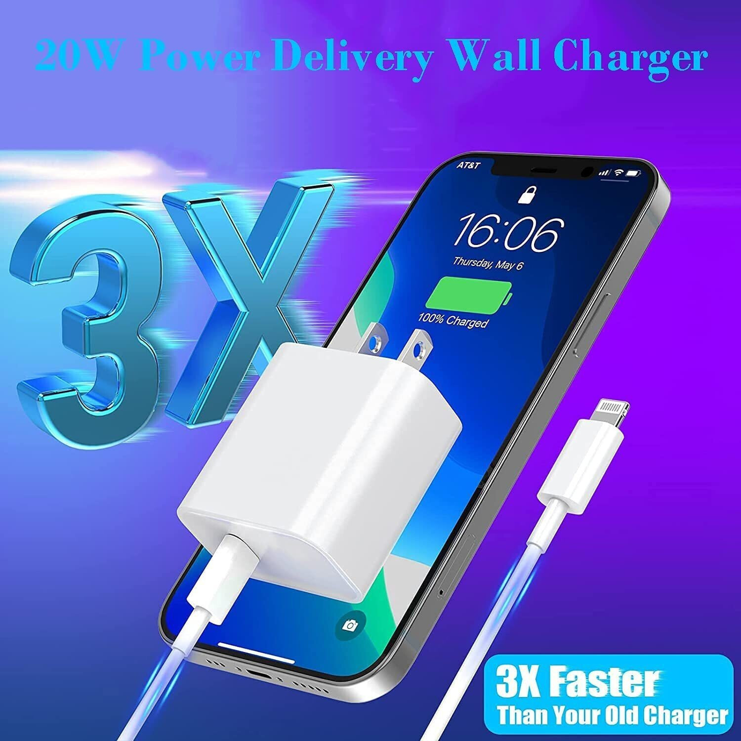 Image of NeroEdge 20 W 3 A Wall Charger for Mobile with Detachable Cable