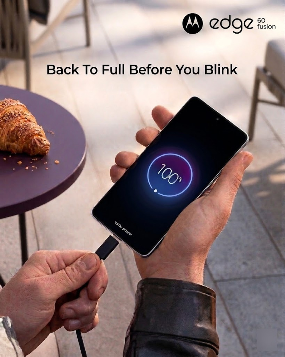 Image of MOTOROLA 68 W TurboPower 3.0 6 A Wall Charger for Mobile with Detachable Cable