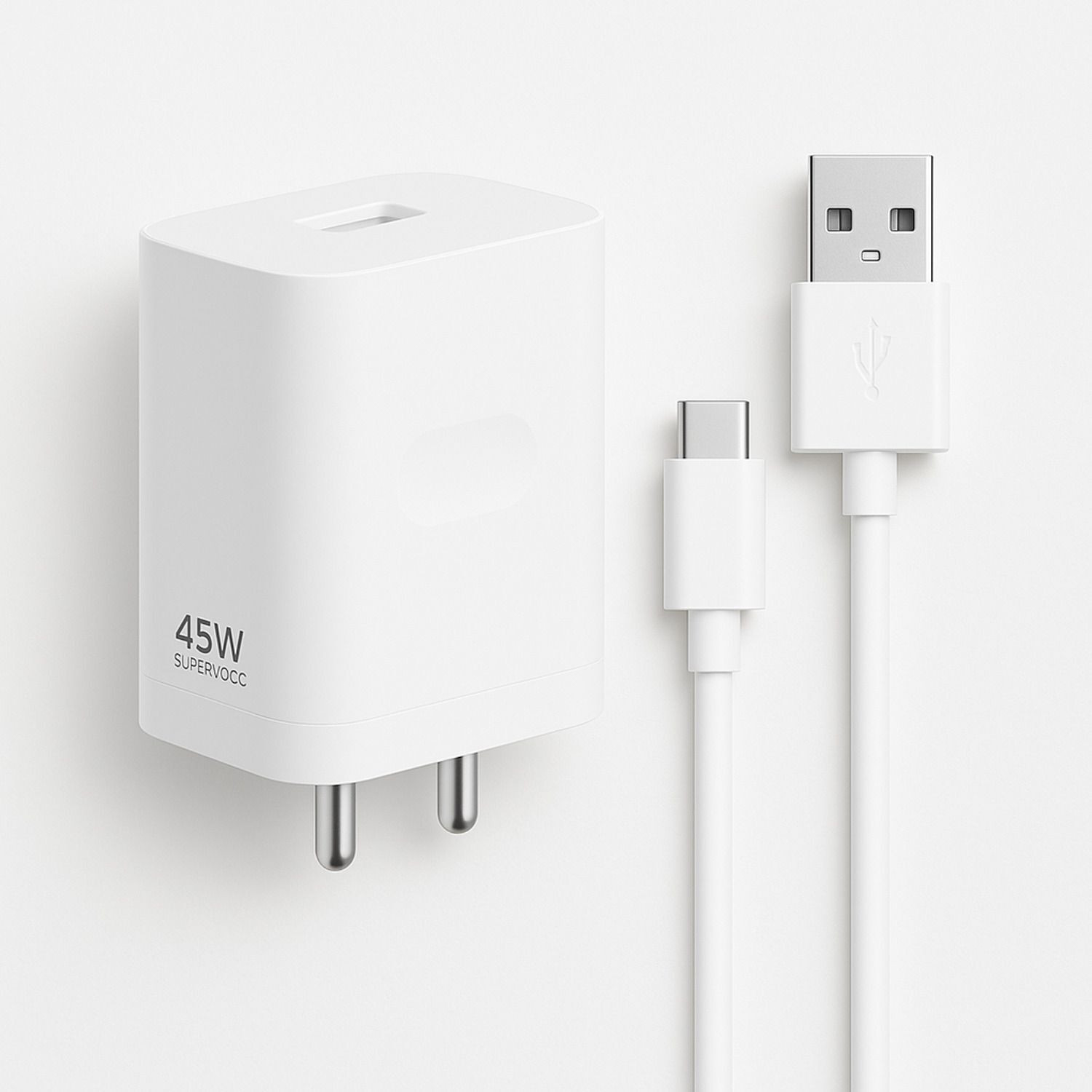 Image of CLAT 45 W SuperVOOC 7.3 A Wall Charger for Mobile with Detachable Cable