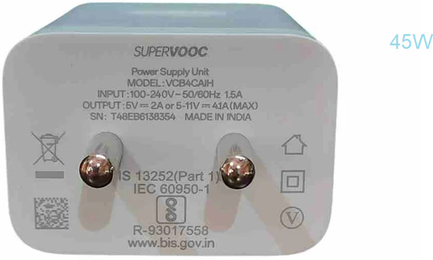 Image of DVJ 45 W SuperVOOC Wall Charger for Mobile
