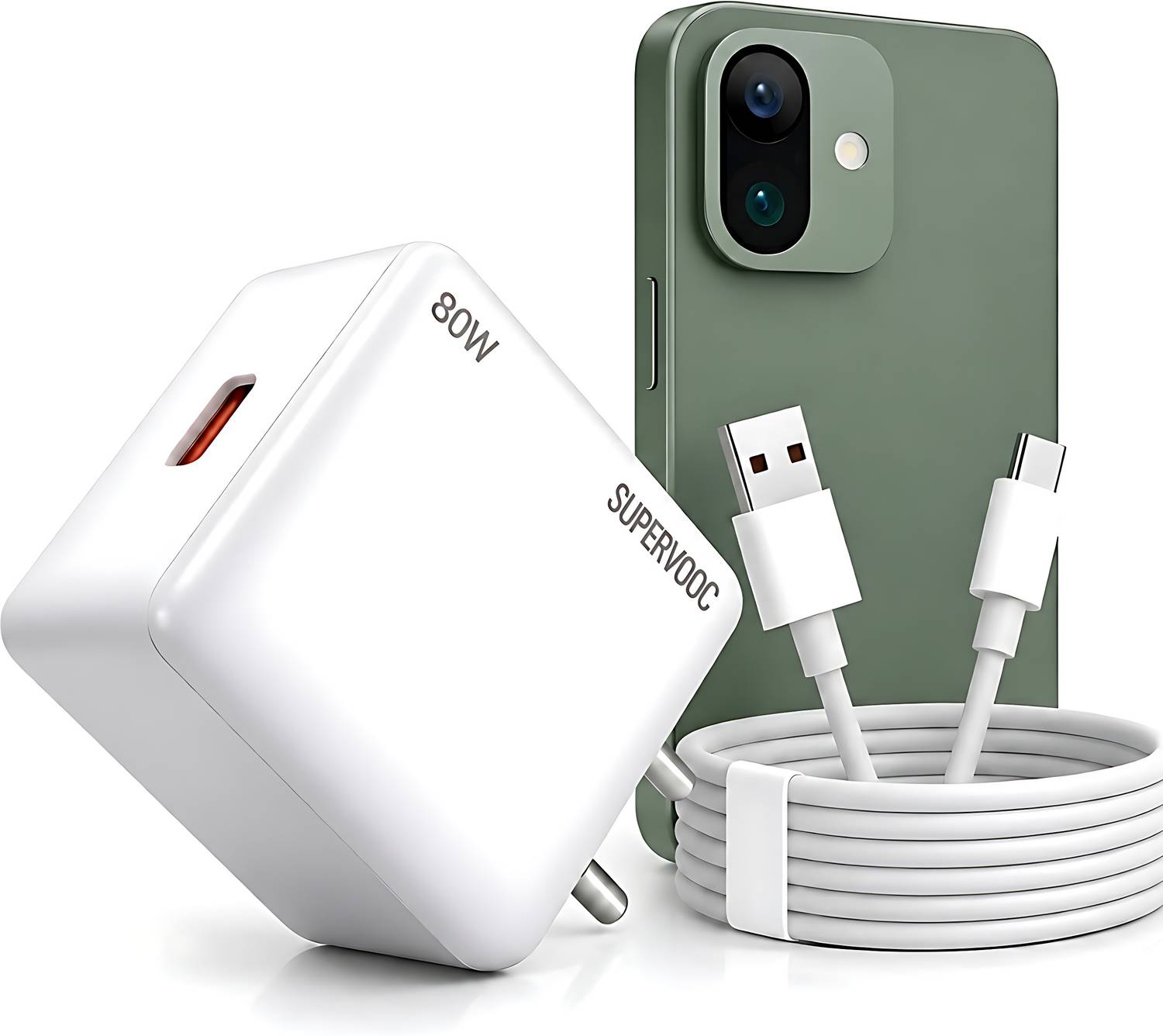 MAK 80 W Dash 4 A Wall Charger for Mobile with Detachable Cable