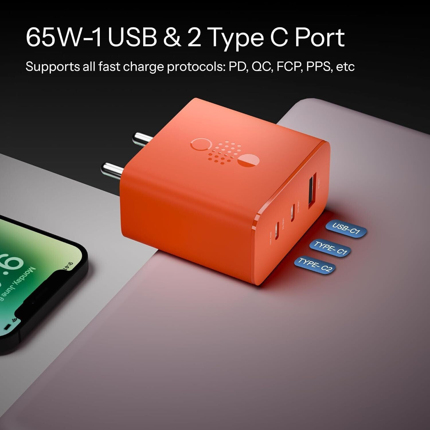 Image of APTIVOS 65 W GaN 3.1 A Wall Charger for Mobile