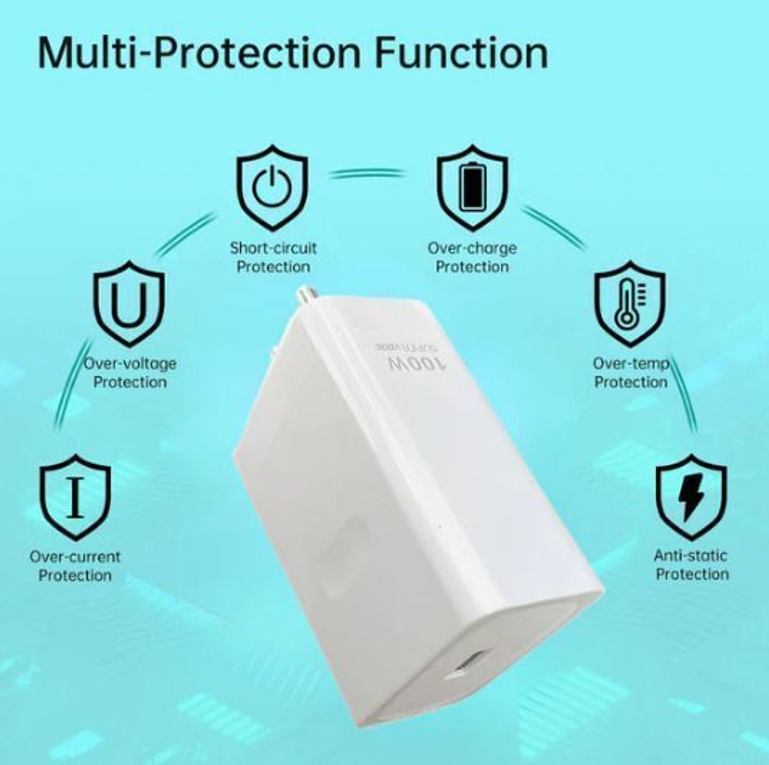 Image of OPPO 100 W SuperVOOC 9 A Wall Charger for Mobile with Detachable Cable
