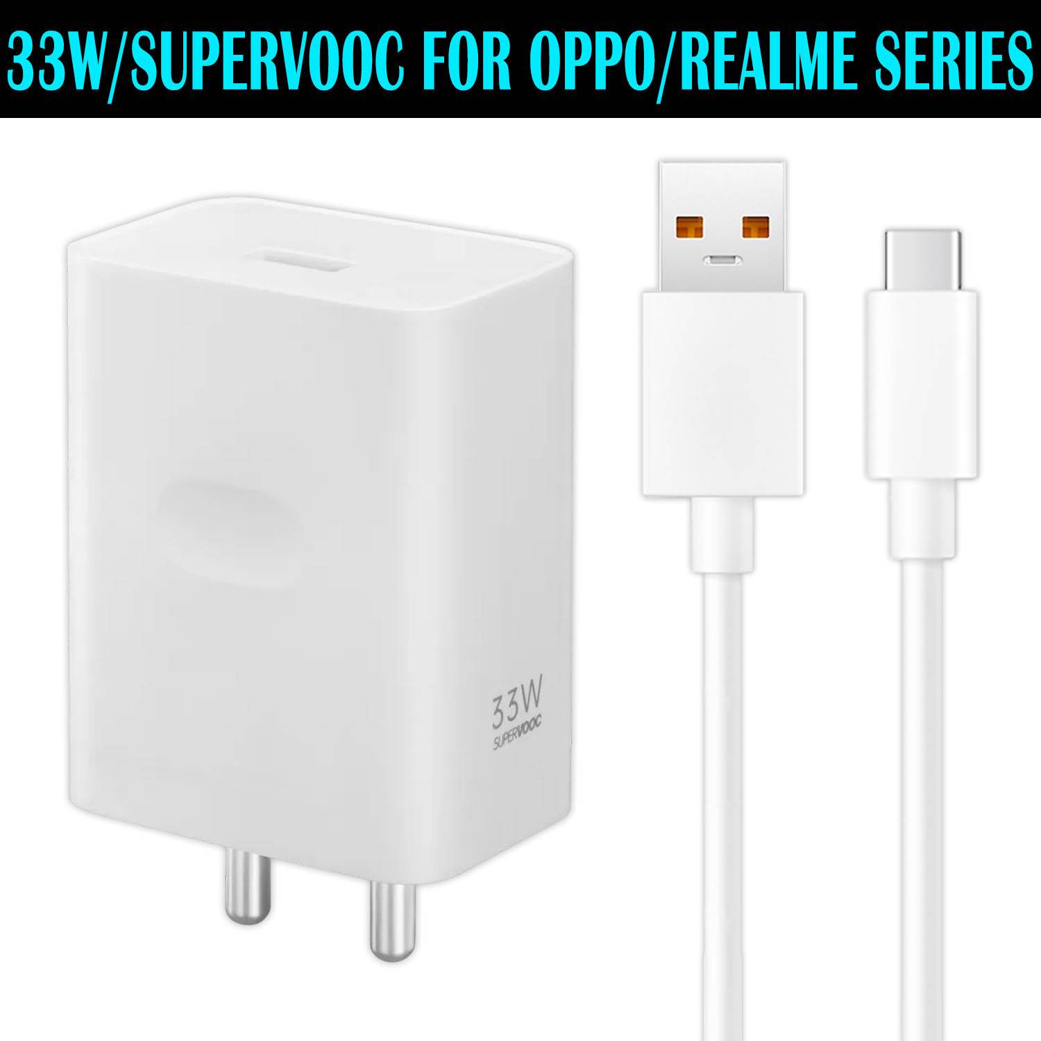 Safa 33 W SuperVOOC 3.4 A Wall Charger for Mobile with Detachable Cable