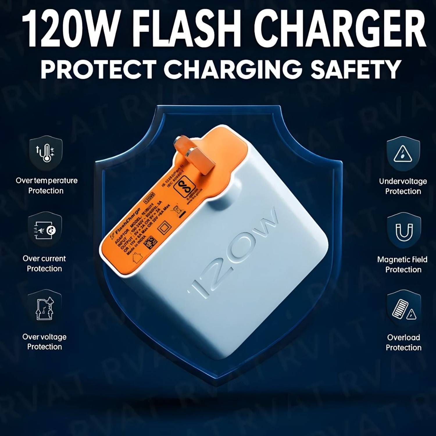 Amozkart 120W Quick Charge 6A Wall Charger White - Image 4