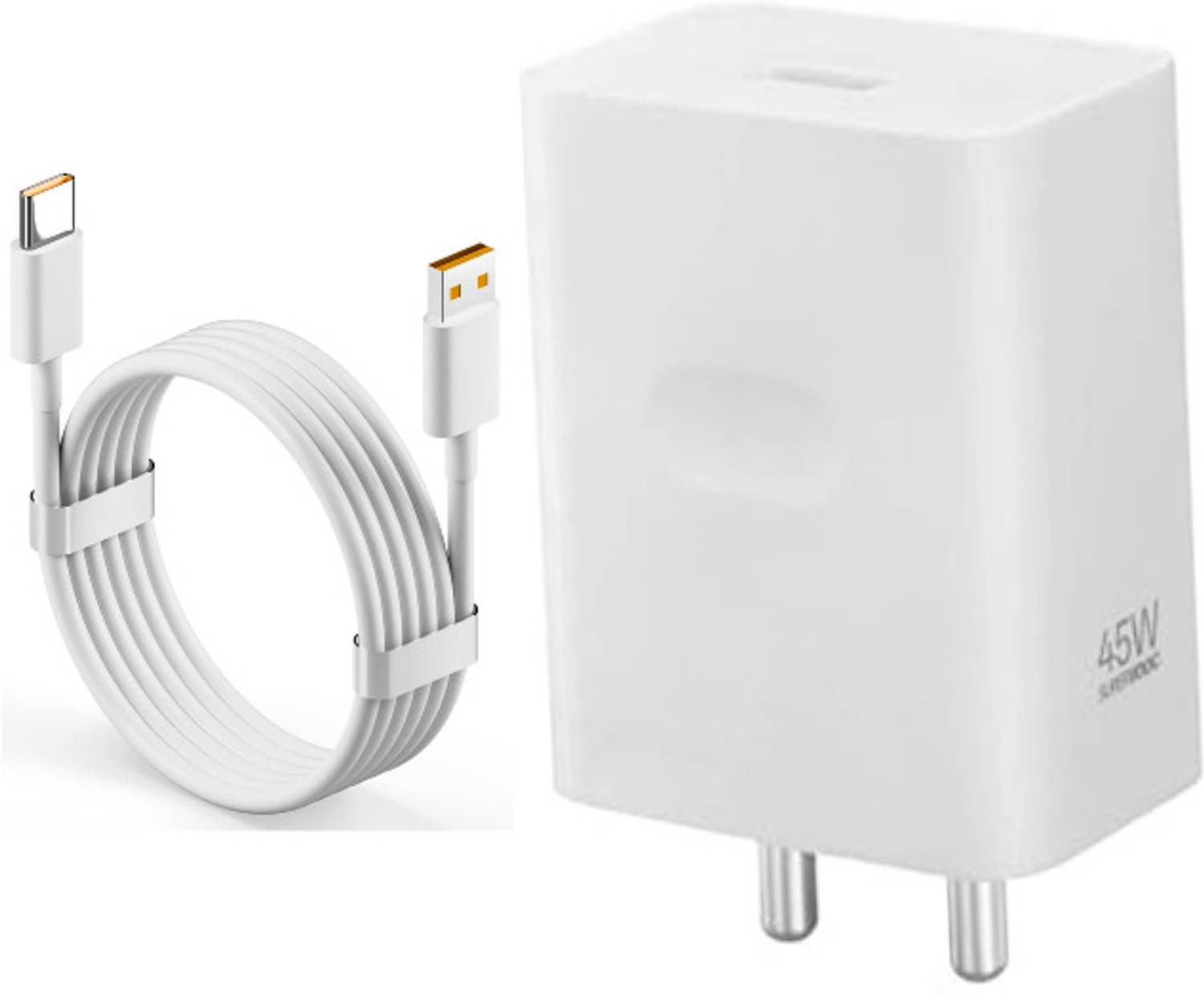 RYIK 45 W SuperVOOC 4.4 A Wall Charger for Mobile with Detachable Cable