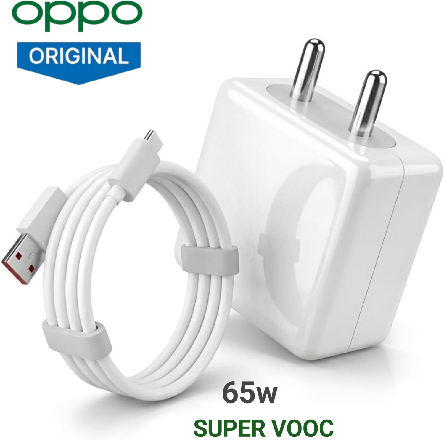 Image of OPPO 65 W SuperVOOC 6 A Single Port Mobile Charger with Detachable Cable