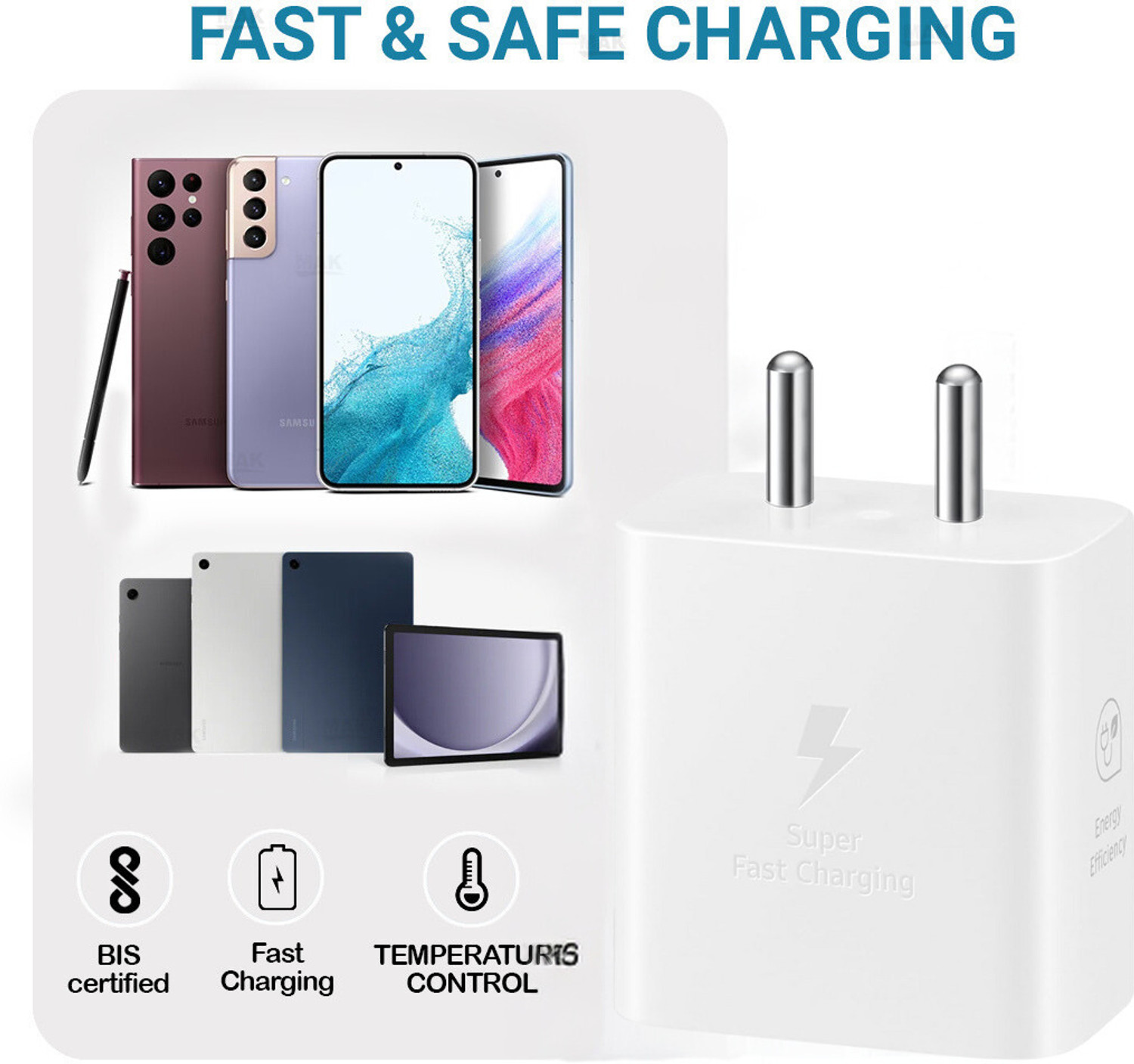 Image of MAK 25 W Power GaN 3.1 A Wall Charger for Mobile with Detachable Cable
