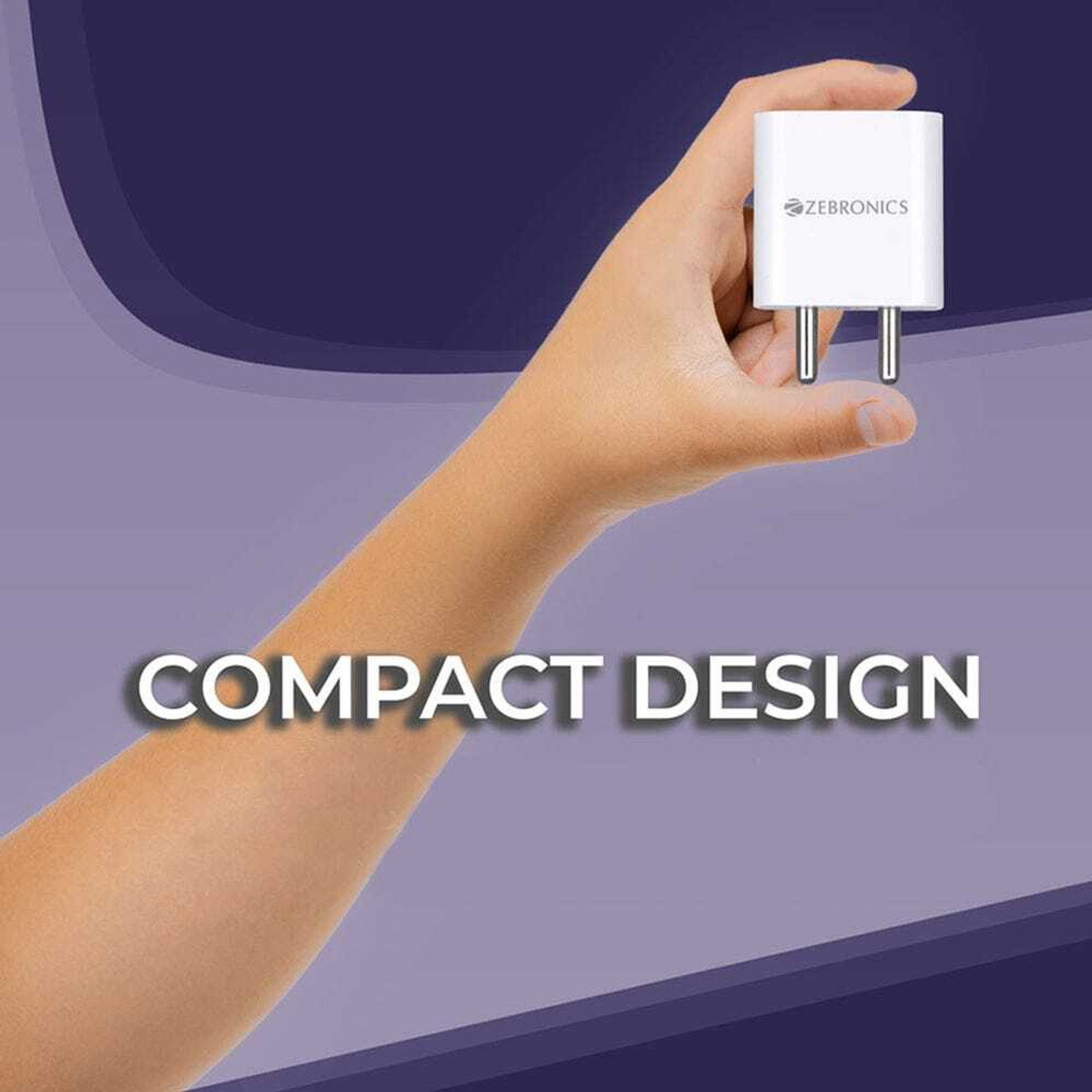 Image of ZEBRONICS 5 W PD 20 A Wall Charger for Mobile with Detachable Cable