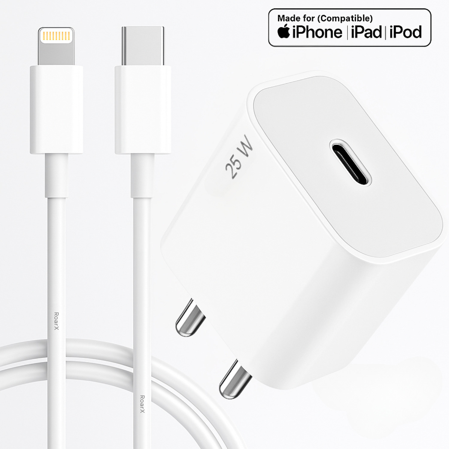 Image of RoarX 25 W Quick Charge 3.1 A Wall Charger for Mobile with Detachable Cable