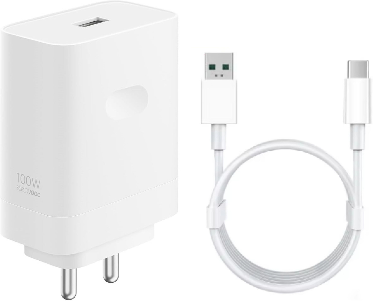 Image of OPPO 100 W SuperVOOC 9 A Wall Charger for Mobile with Detachable Cable