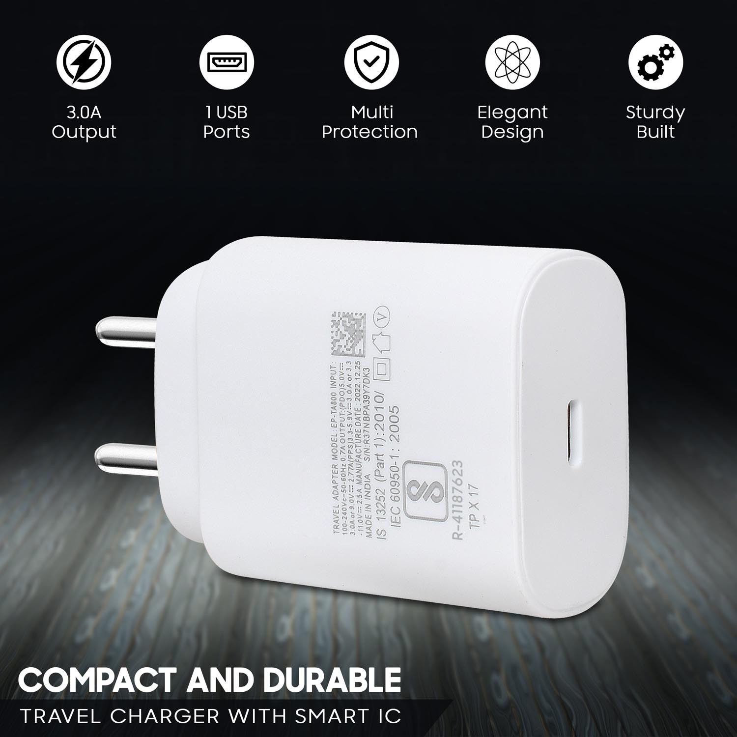 Image of Zybux Original 25W USB-C Samsung Galaxy A54 5G Mobile Super Fast PD Charger Adapter Charging Pad