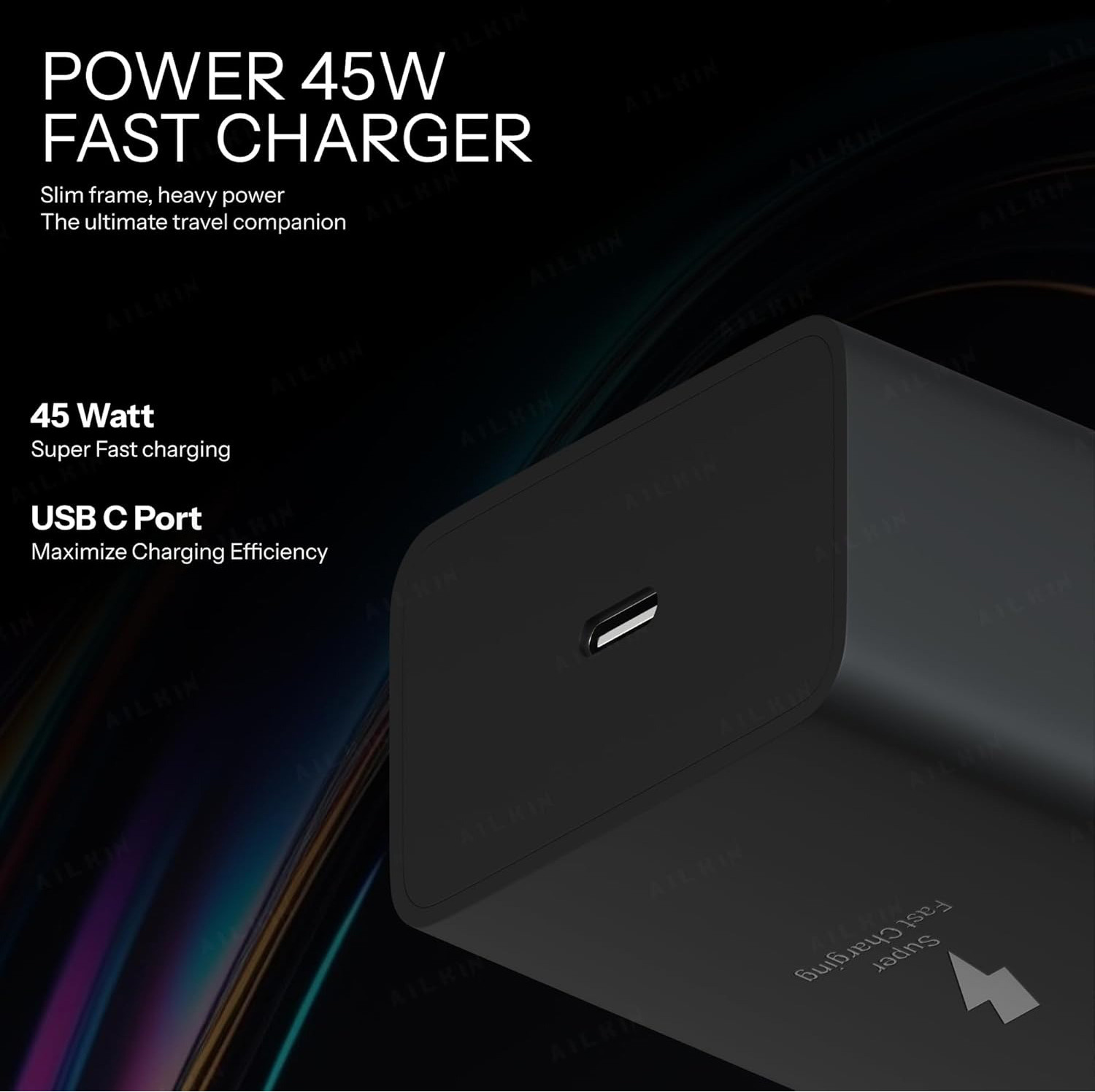 Image of MGEdge 45 W Quick Charge 5 A Wall Charger for Mobile with Detachable Cable