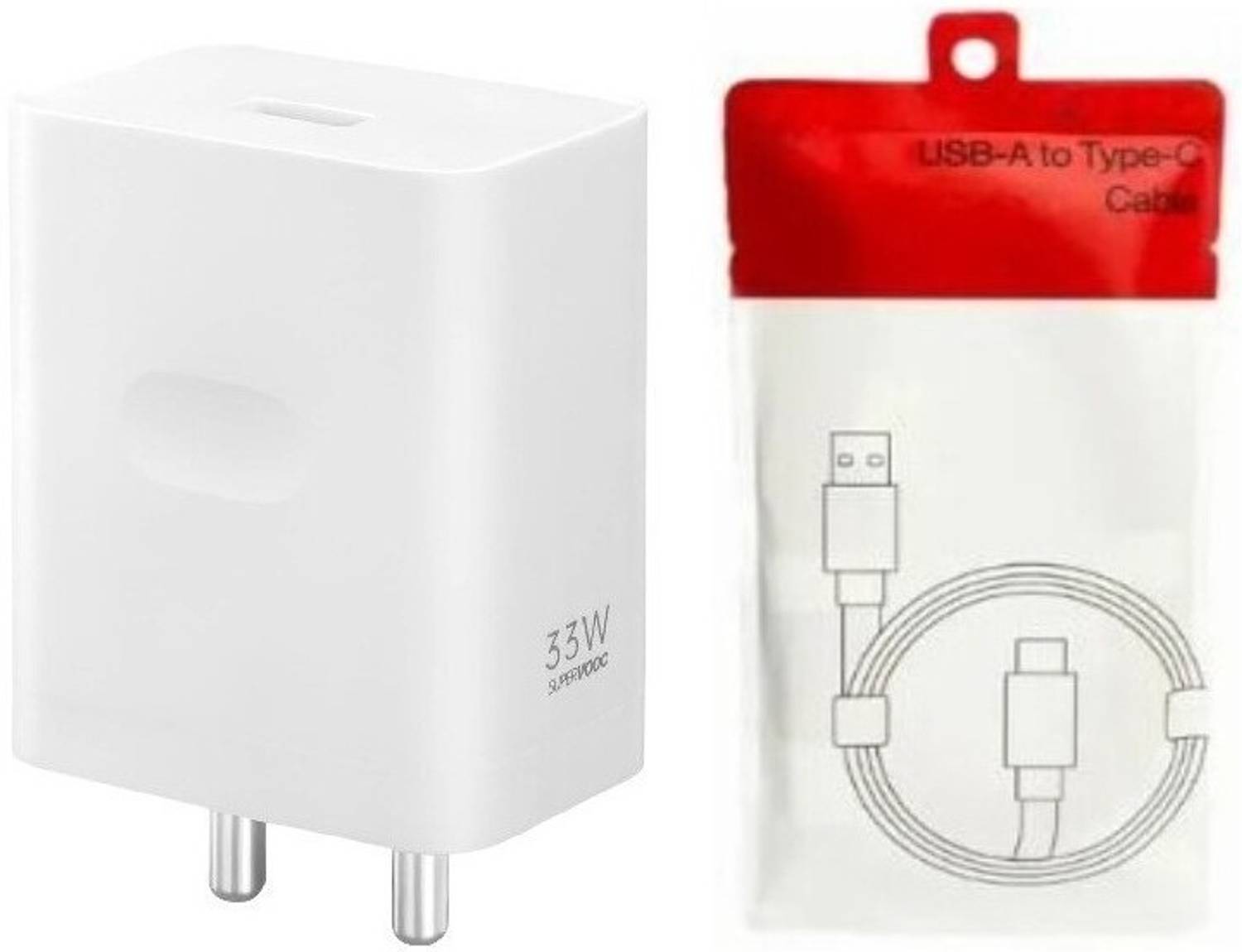 OnePlus 33 W SuperVOOC 3 A Wall Charger for Mobile with Detachable Cable