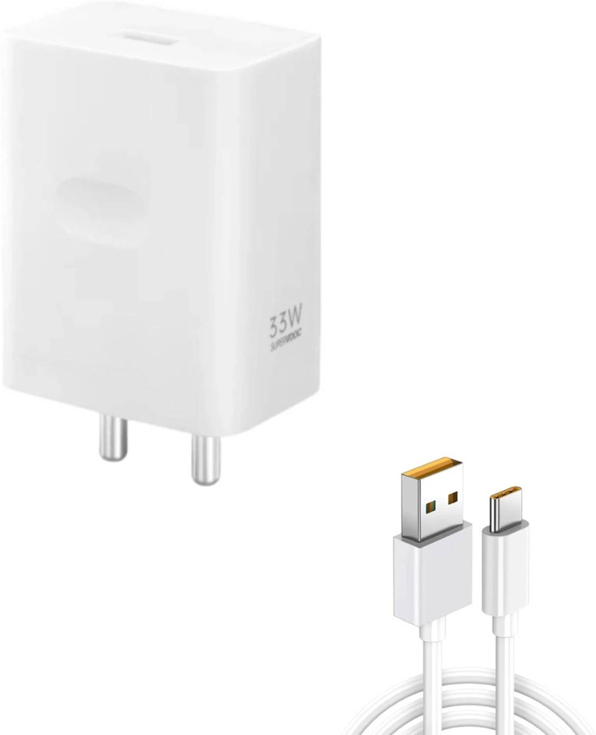 TECHWAQE 33 W SuperVOOC 3 A Wall Charger for Mobile with Detachable Cable