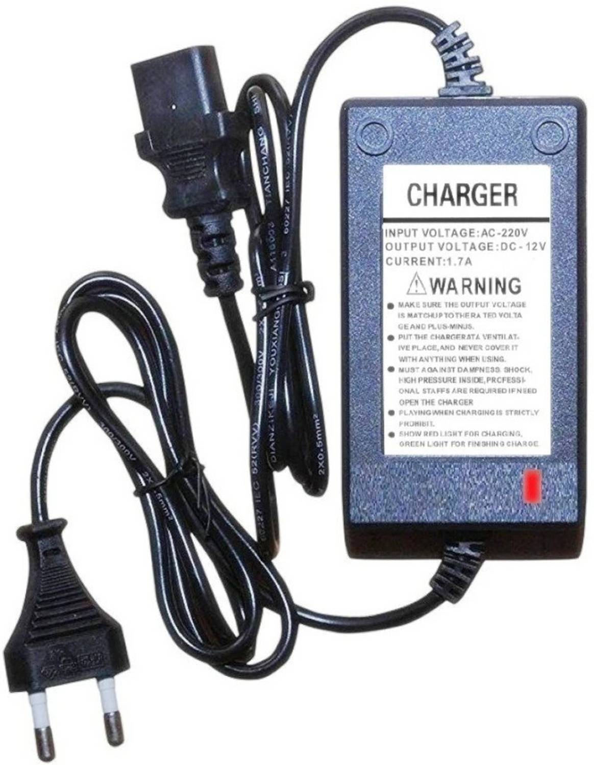 BALRAMA 12 Volt 1.7 Amp Agricultural Sprayer Pump Battery Charger DC SMPS Power Supply 2 ft Battery Jumper Starter