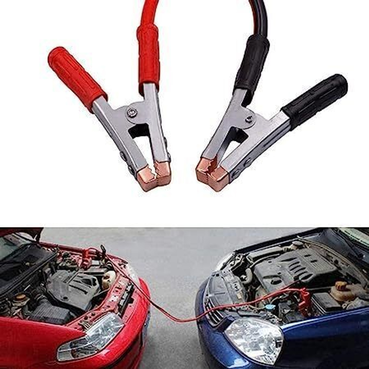 Image of Gney Premium Car Heavy Duty Jump Start Leads Booster Cables [1500AMP] 6.5 ft Battery Jumper Cable