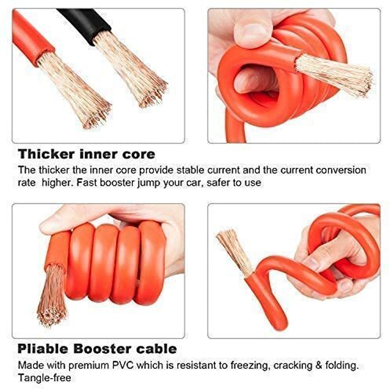 Image of AASONS 1000AMP Heavy Duty 2M Booster Jumper Cables with Travel Bag 6 ft Battery Jumper Starter
