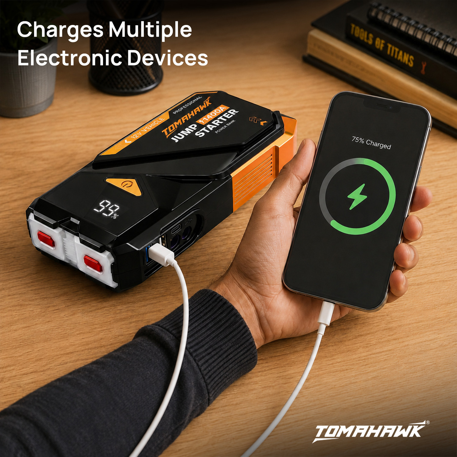 Image of Tomahawk JUM-5635 8000mAh Fast-Charging Jump Starter PowerBank 0 ft Battery Jumper Starter
