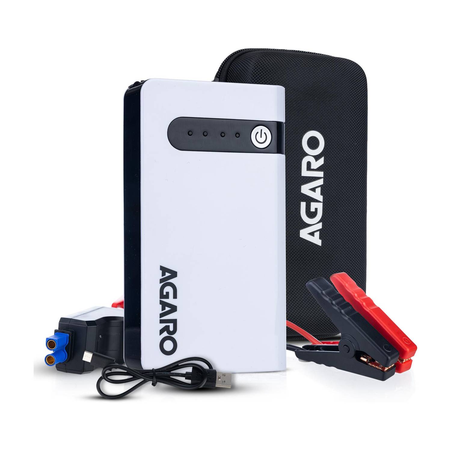 AGARO Primo Car Jump Starter, 12000mAh, Flashlight, Laptop Phones Charger 0 ft Battery Jumper Kit