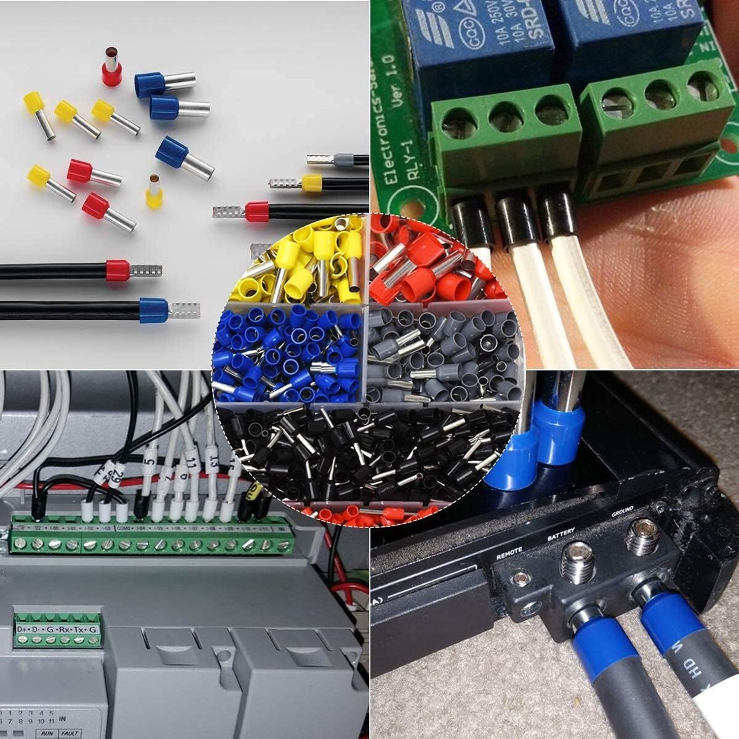 Image of Calldrishe Wire Copper Crimp Connector Electronic Wire Ferrules Kit Wire Connector Terminal Clamp (1200) Wire Connector