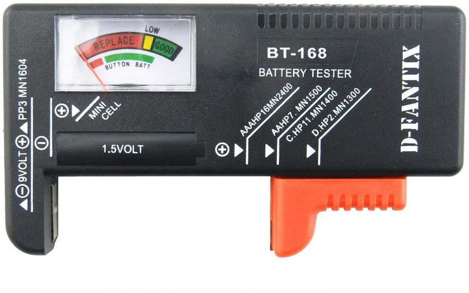 Image of Silencio D-FantiX Black Olive Battery Tester Universal Battery Checker (Model: BT-168) Analog Battery Tester
