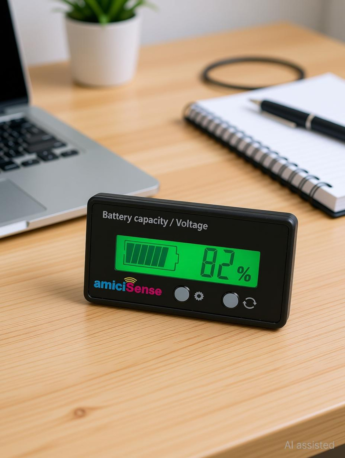Image of amiciSense 8~70V Lead Acid Capacity Indicator Voltmeter Monitor Display Digital Battery Tester