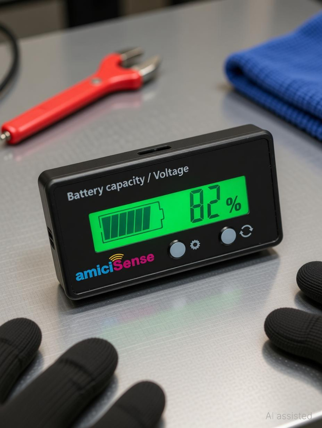 Image of amiciSense 8~70V Lead Acid Capacity Indicator Voltmeter Monitor Display Digital Battery Tester
