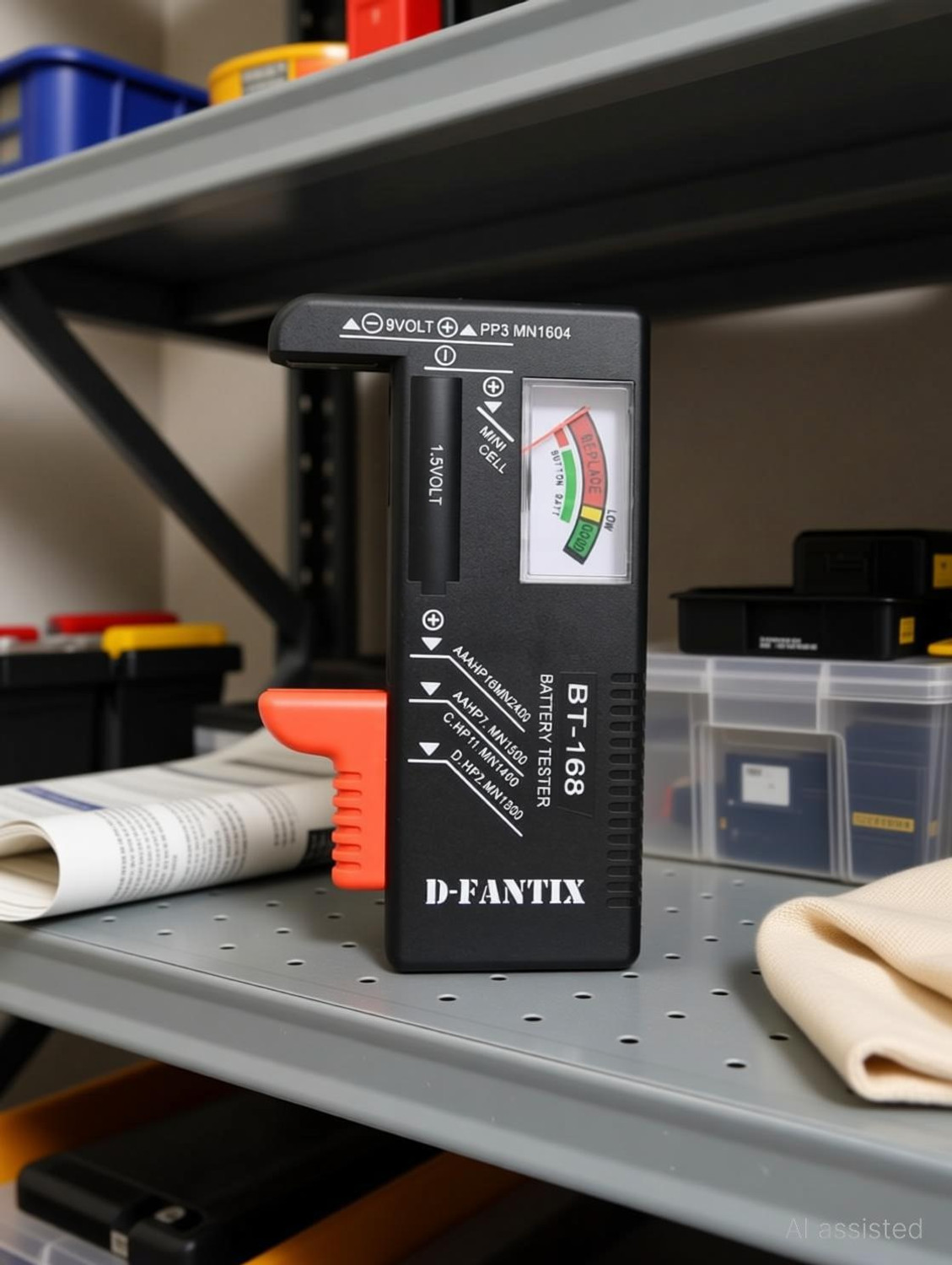 Image of Silencio D-FantiX Black Olive Battery Tester Universal Battery Checker (Model: BT-168) Analog Battery Tester