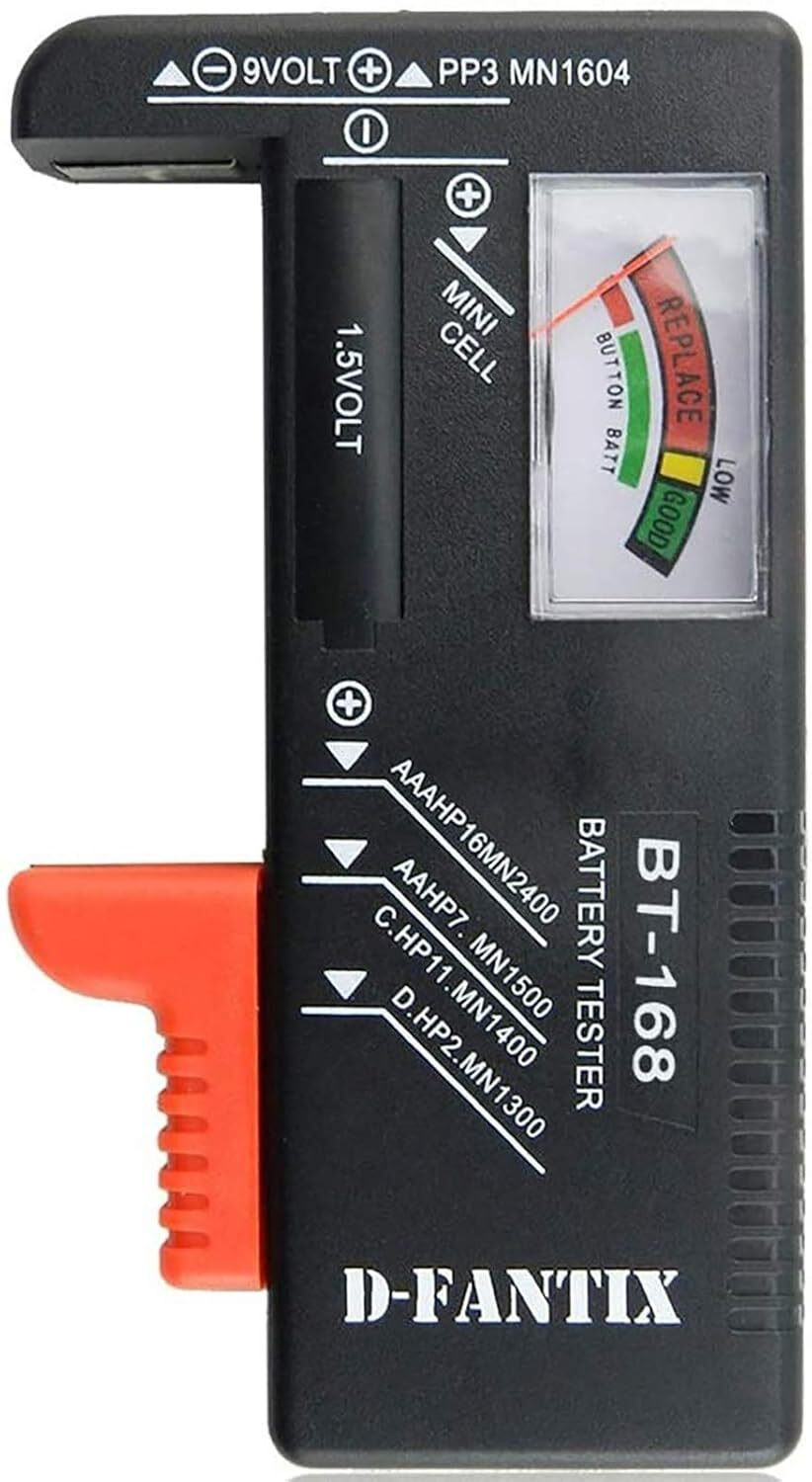 Image of Silencio D-FantiX Black Olive Battery Tester Universal Battery Checker (Model: BT-168) Analog Battery Tester