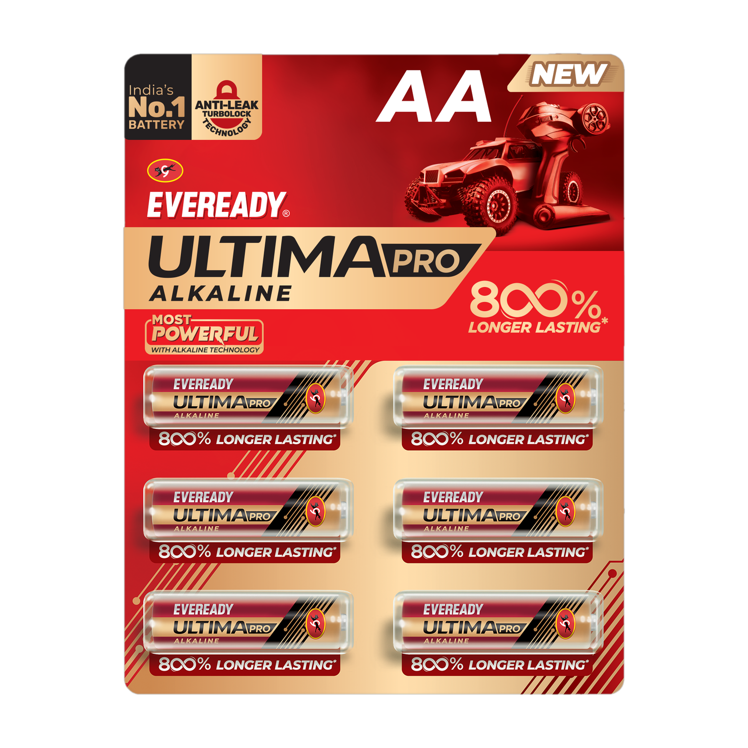Image of EVEREADY Ultima Pro Alkaline, 800% Longer Lasting Battery