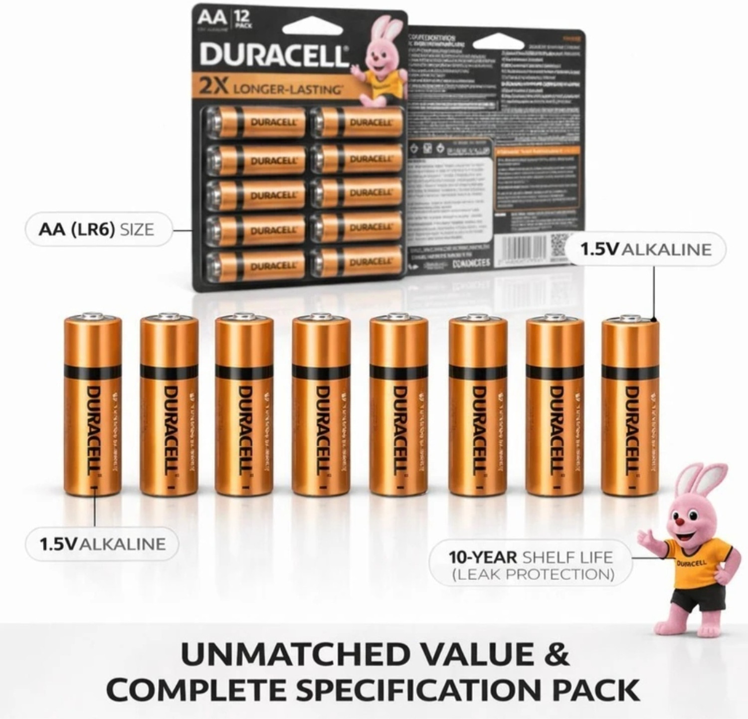Image of DURACELL Alkaline AA, Everyday Devices, Clock, Toy, Remote Battery